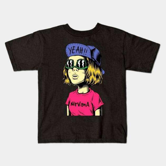 grunge girl Kids T-Shirt by antonimus